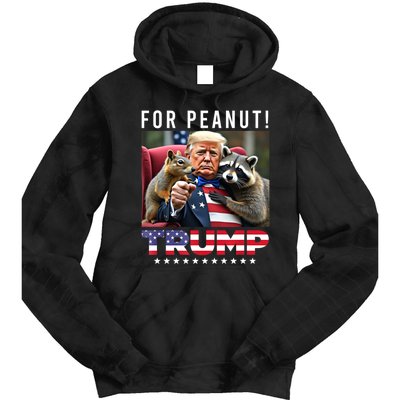 Funny Vote Trump For Peanut The Squirrel American Flag Gift Tie Dye Hoodie