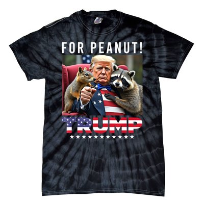 Funny Vote Trump For Peanut The Squirrel American Flag Gift Tie-Dye T-Shirt