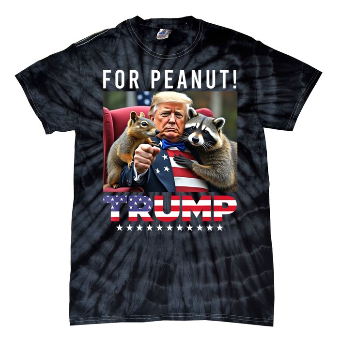 Funny Vote Trump For Peanut The Squirrel American Flag Gift Tie-Dye T-Shirt