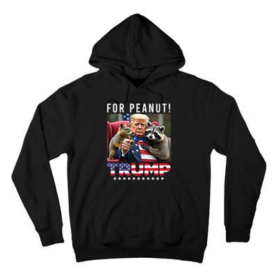 Funny Vote Trump For Peanut The Squirrel American Flag Gift Tall Hoodie