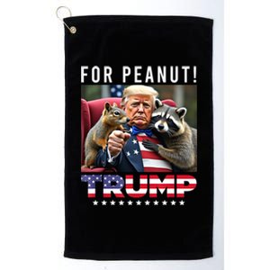 Funny Vote Trump For Peanut The Squirrel American Flag Gift Platinum Collection Golf Towel