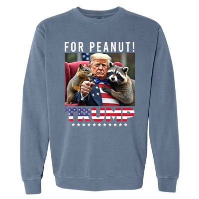 Funny Vote Trump For Peanut The Squirrel American Flag Gift Garment-Dyed Sweatshirt