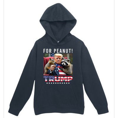 Funny Vote Trump For Peanut The Squirrel American Flag Gift Urban Pullover Hoodie