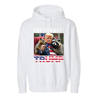 Funny Vote Trump For Peanut The Squirrel American Flag Gift Garment-Dyed Fleece Hoodie