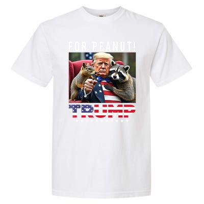 Funny Vote Trump For Peanut The Squirrel American Flag Gift Garment-Dyed Heavyweight T-Shirt