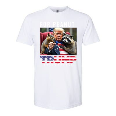 Funny Vote Trump For Peanut The Squirrel American Flag Gift Softstyle CVC T-Shirt