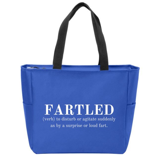 Frartled: Verb To Disturb Or Agitate Suddenly As By A Surprise Or Loud Fart Hu Zip Tote Bag