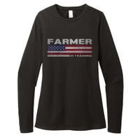 Funny Vintage Tractor Idea Farmer In Training Womens CVC Long Sleeve Shirt