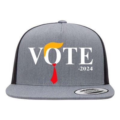 Funny Vote Trump 2024 Haircut Tie Funny Vote Trump 2024 Hair Tie Flat Bill Trucker Hat