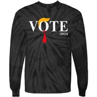 Funny Vote Trump 2024 Haircut Tie Funny Vote Trump 2024 Hair Tie Tie-Dye Long Sleeve Shirt