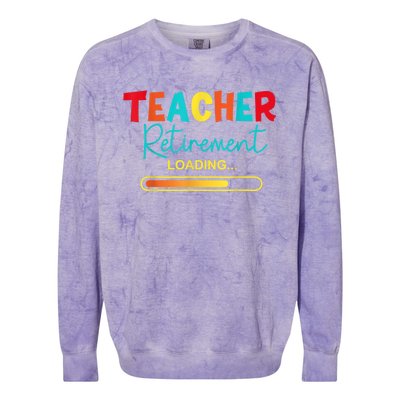 Funny Vintage Teacher Retirement Loading - Retired Teacher Colorblast Crewneck Sweatshirt