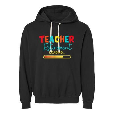 Funny Vintage Teacher Retirement Loading - Retired Teacher Garment-Dyed Fleece Hoodie