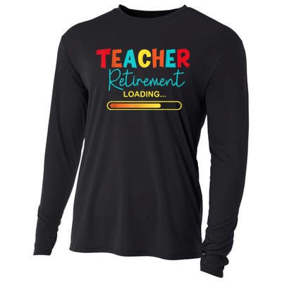 Funny Vintage Teacher Retirement Loading - Retired Teacher Cooling Performance Long Sleeve Crew