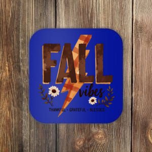 Fall Vibes Thankful Grateful Blessed Cozy Autumn Great Gift Coaster