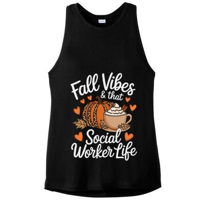 Fall Vibes That Social Worker Life Msw Dsw Thanksgiving Ladies PosiCharge Tri-Blend Wicking Tank