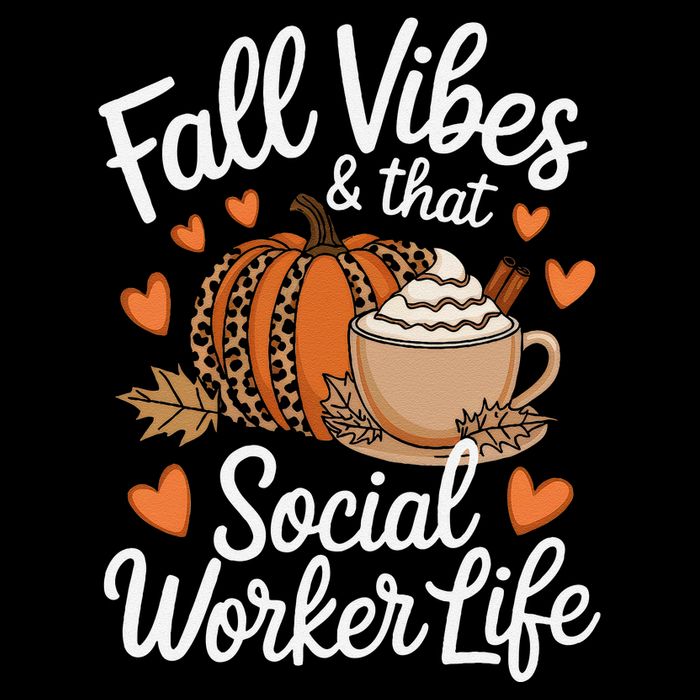 Fall Vibes That Social Worker Life Msw Dsw Thanksgiving Drawstring Bag