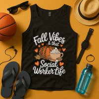 Fall Vibes That Social Worker Life Msw Dsw Thanksgiving Tank Top