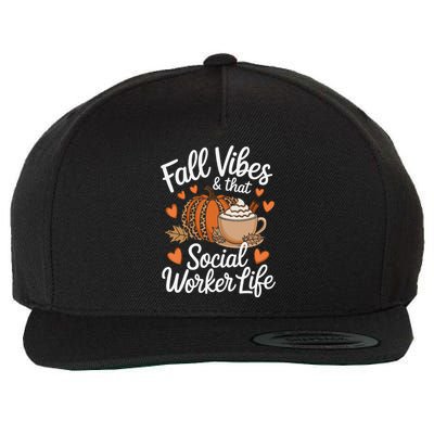 Fall Vibes That Social Worker Life Msw Dsw Thanksgiving Wool Snapback Cap