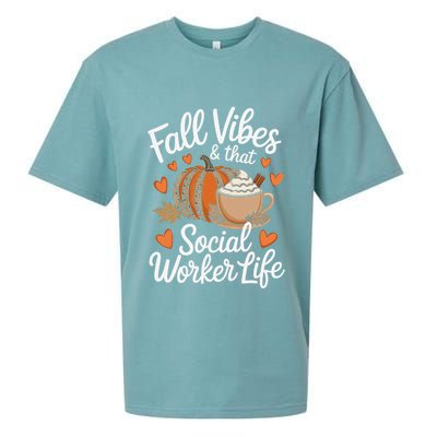Fall Vibes That Social Worker Life Msw Dsw Thanksgiving Sueded Cloud Jersey T-Shirt