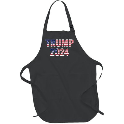 Funny Vintage Trump 2024 Election Full-Length Apron With Pockets