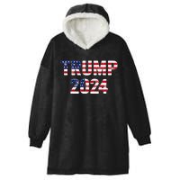 Funny Vintage Trump 2024 Election Hooded Wearable Blanket