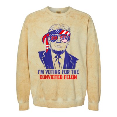 Funny Voting Trump 2024 IM Voting For The Convicted Felon Colorblast Crewneck Sweatshirt