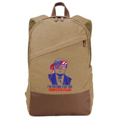 Funny Voting Trump 2024 IM Voting For The Convicted Felon Cotton Canvas Backpack