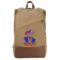 Funny Voting Trump 2024 IM Voting For The Convicted Felon Cotton Canvas Backpack