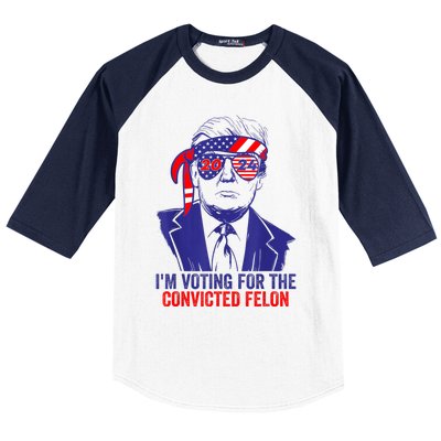 Funny Voting Trump 2024 IM Voting For The Convicted Felon Baseball Sleeve Shirt