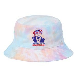 Funny Voting Trump 2024 IM Voting For The Convicted Felon Tie Dye Newport Bucket Hat