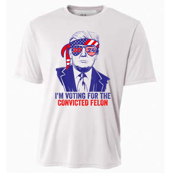 Funny Voting Trump 2024 IM Voting For The Convicted Felon Cooling Performance Crew T-Shirt