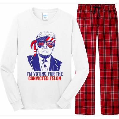 Funny Voting Trump 2024 IM Voting For The Convicted Felon Long Sleeve Pajama Set