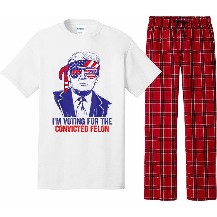 Funny Voting Trump 2024 IM Voting For The Convicted Felon Pajama Set