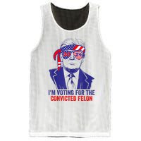 Funny Voting Trump 2024 IM Voting For The Convicted Felon Mesh Reversible Basketball Jersey Tank