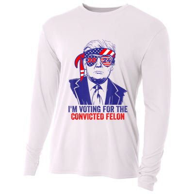 Funny Voting Trump 2024 IM Voting For The Convicted Felon Cooling Performance Long Sleeve Crew