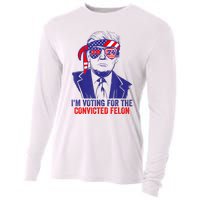 Funny Voting Trump 2024 IM Voting For The Convicted Felon Cooling Performance Long Sleeve Crew