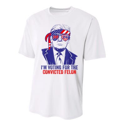 Funny Voting Trump 2024 IM Voting For The Convicted Felon Performance Sprint T-Shirt