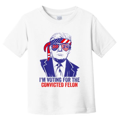 Funny Voting Trump 2024 IM Voting For The Convicted Felon Toddler T-Shirt