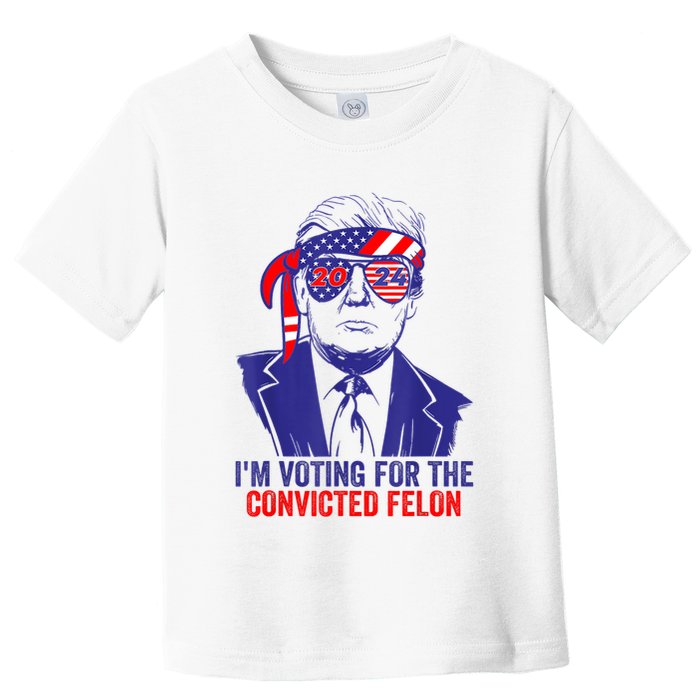 Funny Voting Trump 2024 IM Voting For The Convicted Felon Toddler T-Shirt