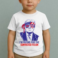 Funny Voting Trump 2024 IM Voting For The Convicted Felon Toddler T-Shirt