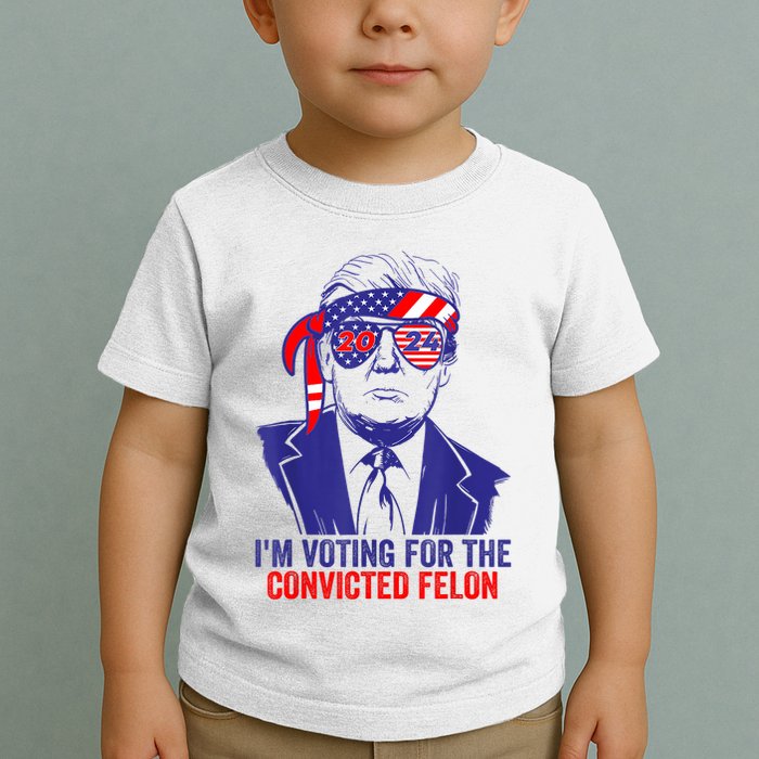 Funny Voting Trump 2024 IM Voting For The Convicted Felon Toddler T-Shirt