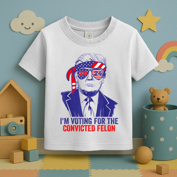 Funny Voting Trump 2024 IM Voting For The Convicted Felon Toddler T-Shirt