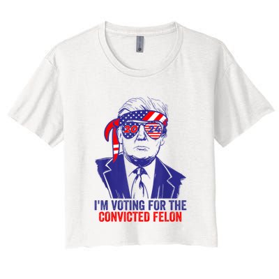 Funny Voting Trump 2024 IM Voting For The Convicted Felon Crop Top