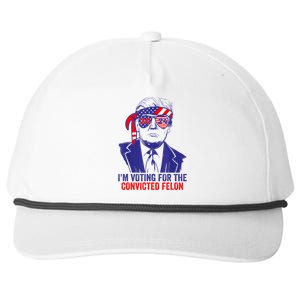 Funny Voting Trump 2024 IM Voting For The Convicted Felon Snapback Five-Panel Rope Hat