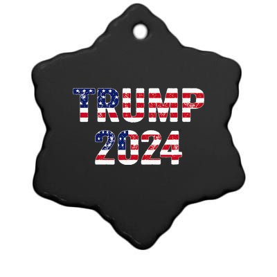 Funny Vintage Trump 2024 Election Gift Ceramic Star Ornament