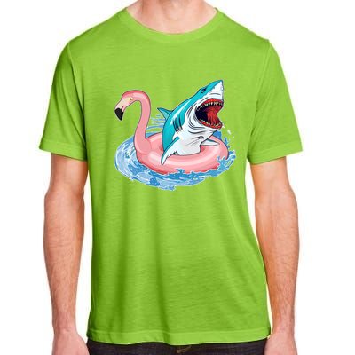 Funny Vacation Time Flamingo SwimTube Shark Adult ChromaSoft Performance T-Shirt