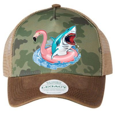 Funny Vacation Time Flamingo SwimTube Shark Legacy Tie Dye Trucker Hat