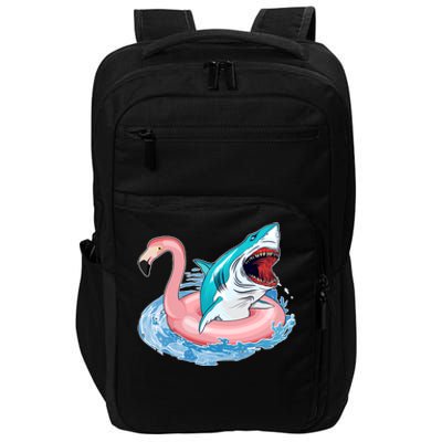 Funny Vacation Time Flamingo SwimTube Shark Impact Tech Backpack