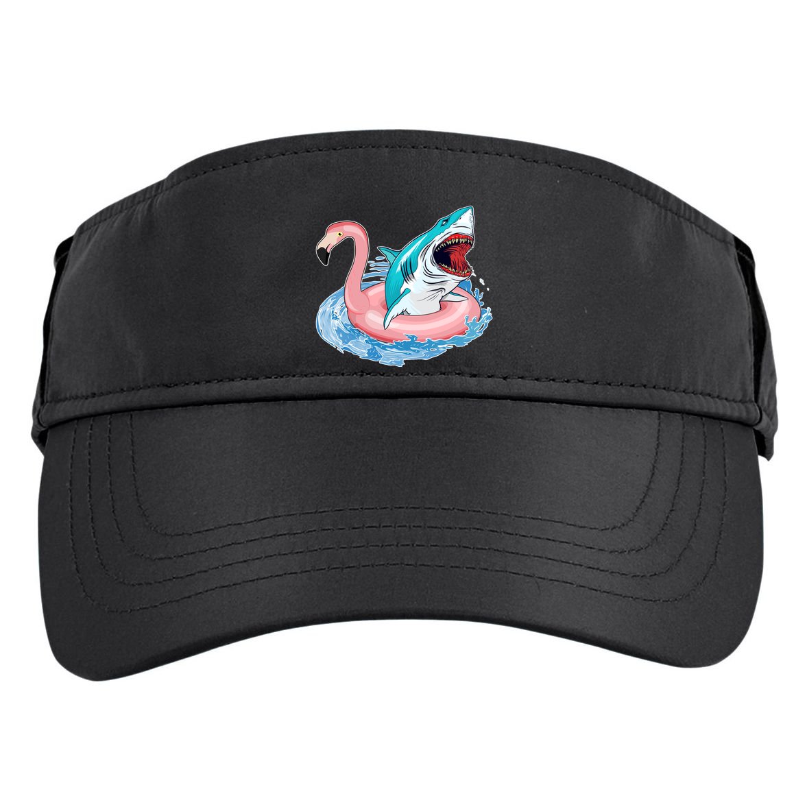 Funny Vacation Time Flamingo SwimTube Shark Adult Drive Performance Visor
