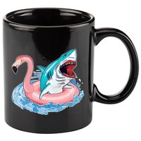 Funny Vacation Time Flamingo SwimTube Shark 11oz C Handle Ceramic Mug